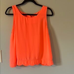 Vibrant Coral/Neon Sleeveless Top